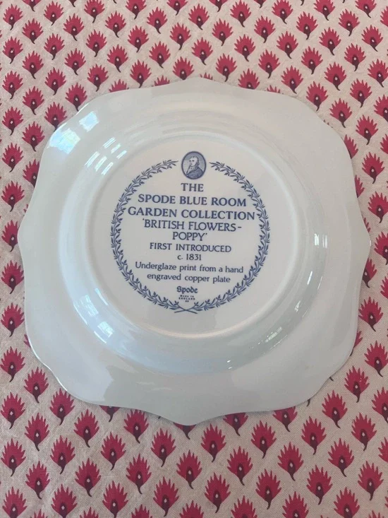 Spode Blue Room Garden Collection British Flowers Poppy Plate - Picture 2 of 3